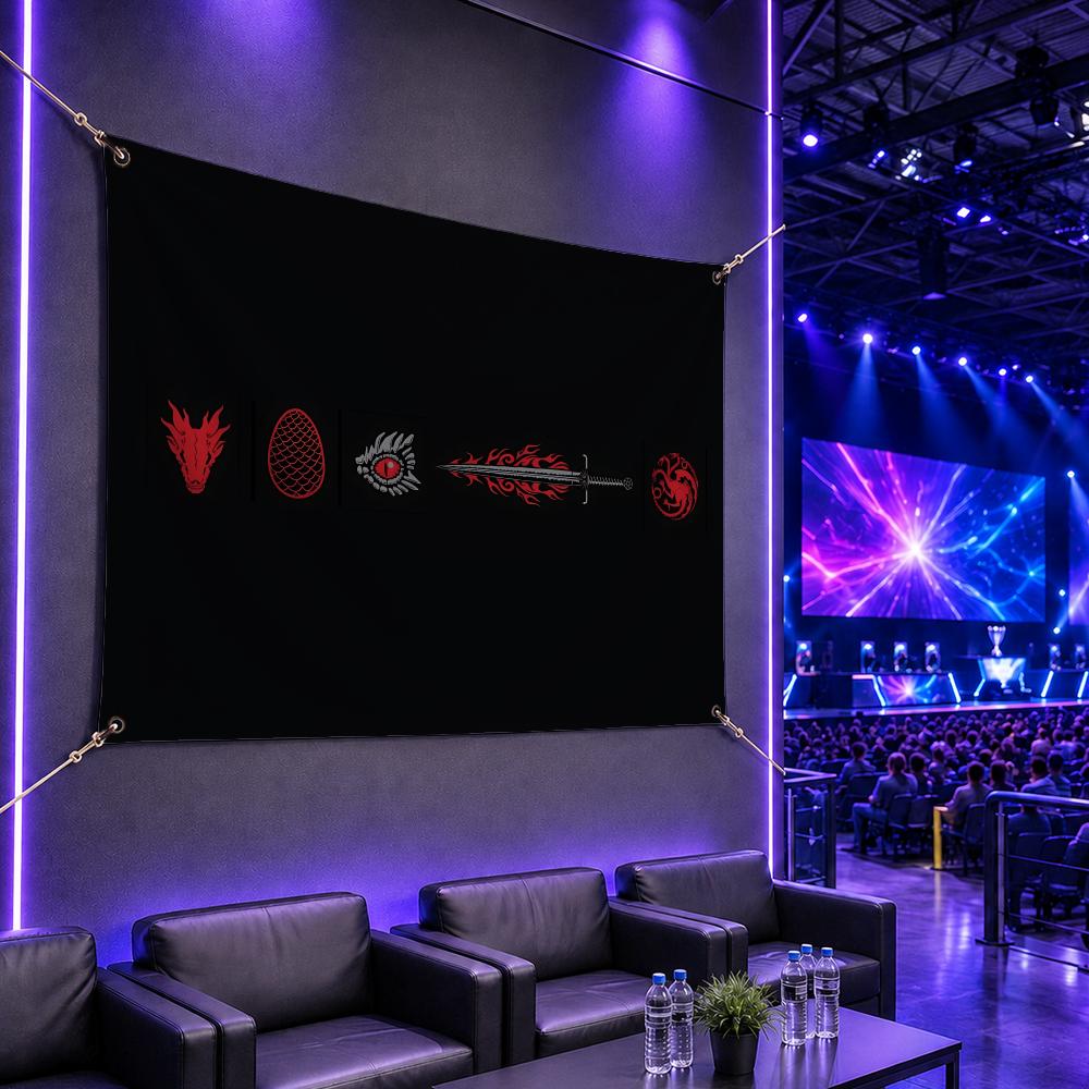 Esports Gaming Banner - Famous Clan H-House TargaryenS Flags Gaming