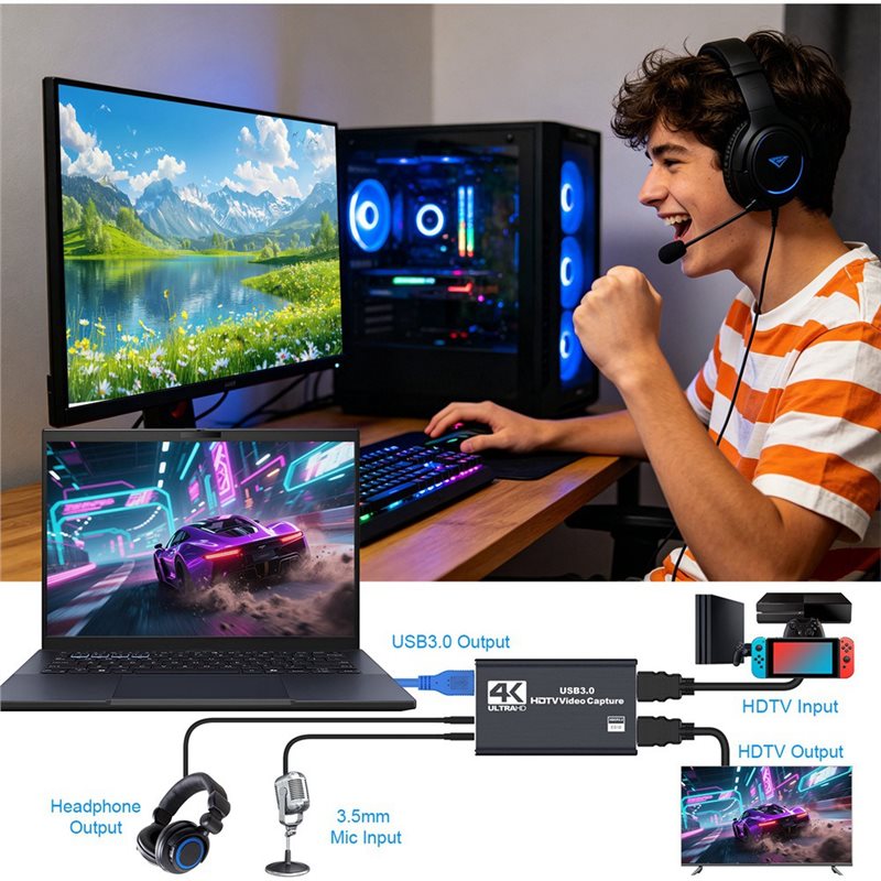 AT82-Game For PC Recording 4K  - đánh giá và giá Capture Card 4K Hdmi