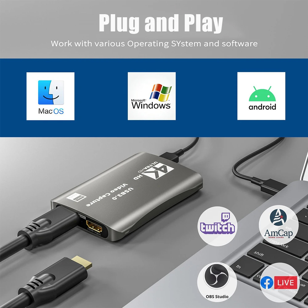 4K HDMI-Compatible Video Captu - đánh giá và giá Capture Card 4K Hdmi